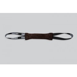 Leather tug with 2 handles, 3 x 25 cm.